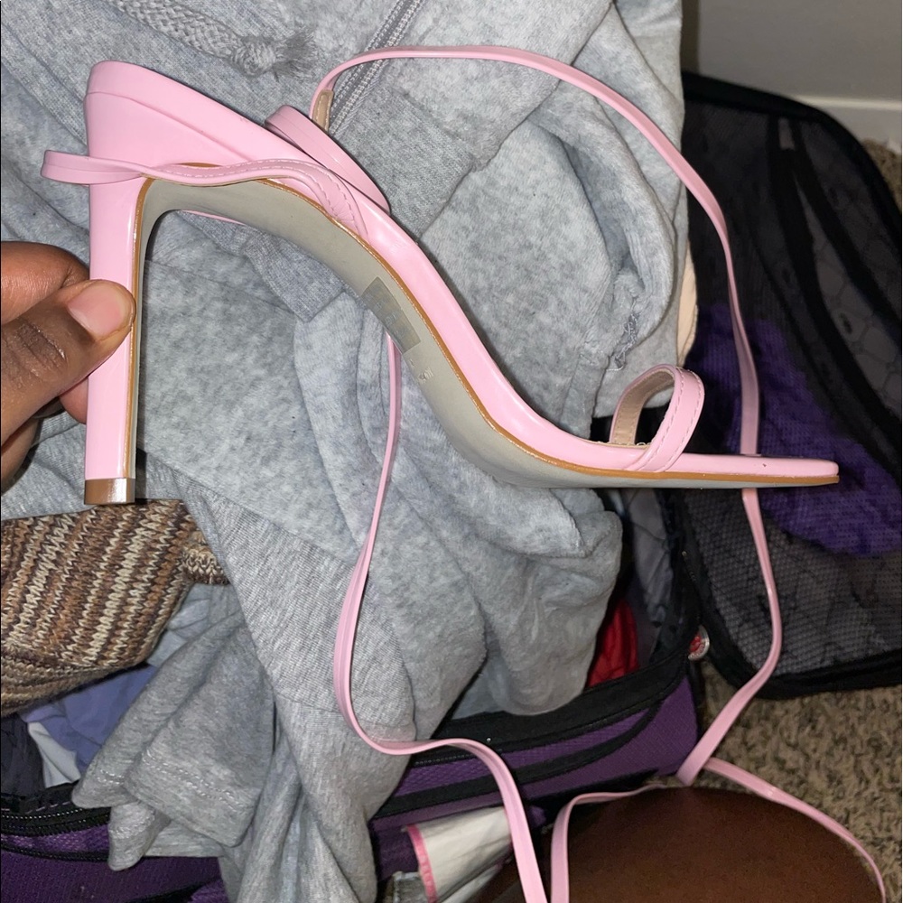 Steve Madden PINK UPLIFT PATENT Strap Up Heels